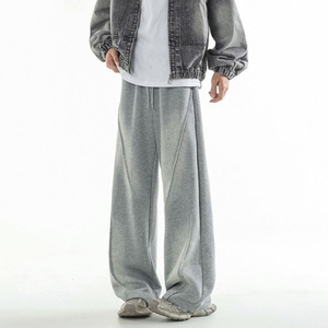 Pantalon de survêtement en molleton bouclette brodé de haute qualité pour homme, effet délavé, avec logo personnalisé, style vintage, joggers - Product Image 2