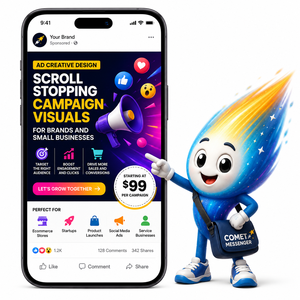 Service de conception créative pour publicités sur les réseaux sociaux : Visuels de campagne qui attirent l'attention pour les startups e-commerce et les lancements de produits - Product Image 1