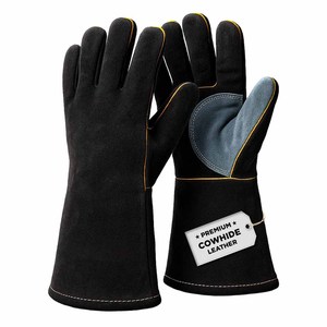 Gants de soudage en cuir de vachette renforcé, gants de sécurité industrielle, protection personnelle, lutte contre les incendies, barbecue, grillades - Product Image 2