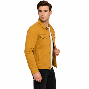 stylish mens denim jacket made for modern casual <b>outfits</b> with sturdy denim soft feel classic details and versatile wear across - Product Image 4