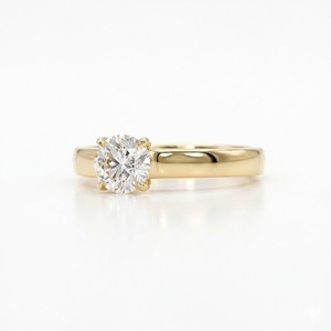 Anillo de compromiso solitario de banda ancha con diamante redondo cultivado en laboratorio, 3 quilates, VS1, color E, platino 950, regalo de aniversario, anillo para uso diario - Product Image 1