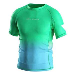 Professional Men BJJ Rashguard Short Sleeve MMA <b>Compression</b> <b>Shirt</b> Gradient Jiu Jitsu Training Wear Breathable Surfing Rash Guard - Product Image 1