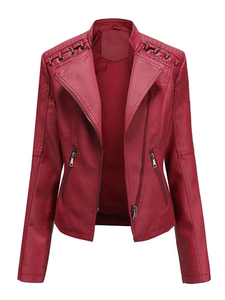 Breathable OEM Winter <b>Long</b> Sleeve Pure <b>Leather</b> <b>Jacket</b> Hot Sale Custom Logo Style and Color <b>Leather</b> <b>Jackets</b> for Women - Product Image 2