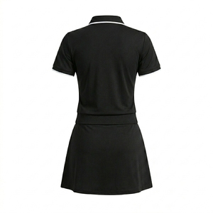 Vestido Deportivo para Mujer, Tejido Sólido, Manga Corta, Cuello en V, Falda Plisada, Cintura Elástica, OEM ODM - Product Image 2