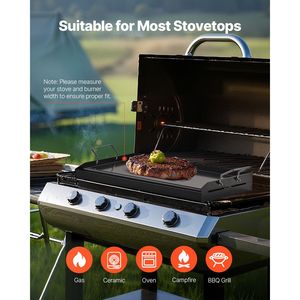 Piastra per Griglia a Gas Rettangolare Portatile in Acciaio al Carbonio 24x16 Pollici, Piastra Universale Teppanyaki per BBQ - Product Image 6