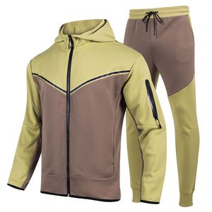 Hooded Jacket Zipper and <b>Pants</b> Casual Wear Breathable Set for Stylish Fitness Men's Polyester sportswear - Product Image 6