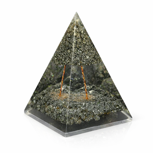 Pirámide de Orgón de Pirita Hecha a Mano en India de Alta Calidad con Alambre de Cobre, Ecológica, Feng Shui, para Dinero, Riqueza, Abundancia y Energía Cristalina - Product Image 6