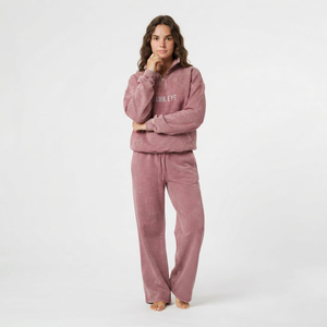 Conjunto de Sudadera y Pantalones Jogger para Mujer con Lavado Ácido, Estilo Urbano, con Cierre de Cremallera, Traje Deportivo de Dos Piezas, Proveedor de Ropa - Product Image 5