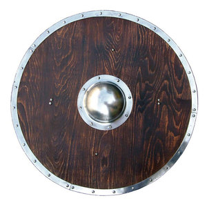 Bouclier Viking en Bois de Haute Qualité, Rond, Classique, Artisanat Nordique Fait Main pour Affichage Décoratif et Événements Costumés - Product Image 1