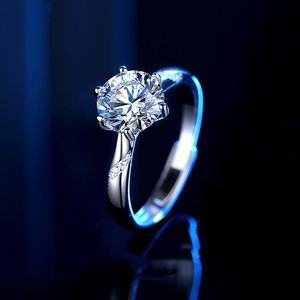 แหวนแฟชั่นหรูหรา ZAWO HOUSE ประดับเพชรโมอิสซาไนต์ทรงบริลเลียนท์ สำหรับทั้งชายและหญิง เงินแท้ S925 1 กะรัต ปรับขนาดได้ ตัวเรือนชุบทอง - Product Image 3