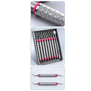Kit d'instruments d'hygiène dentaire 10 pièces, cassette de stérilisation manuelle, pour détartrage, prophylaxie, examen parodontal, clinique de soins bucco-dentaires - Product Image 5