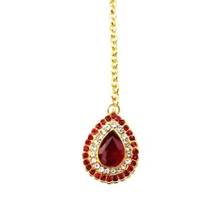 Pendientes colgantes de mujer estilo Hyderabadi Kundan Jadau, chapados en oro, con imitación de perlas, aleación, cristal y diamantes de imitación con engaste de garra, a la moda. - Product Image 2