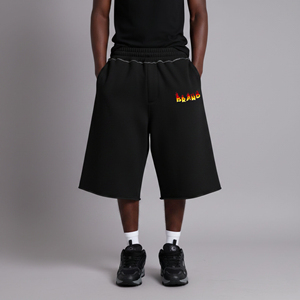 Pantalones Cortos Cargo para Hombre, Corte Clásico, Cintura Elástica, 100% Algodón, Color Negro, Estilo Urbano, con Bolsillos Laterales, Ropa Casual, 2026 - Product Image 1
