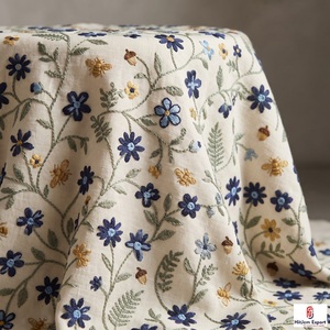 Tissu de broderie à points de chaînette de qualité supérieure, léger, pour robe de mariée, tenue de cérémonie, fabricant de textiles sur mesure OEM ODM - Product Image 3