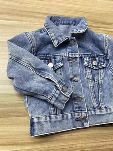 Veste en jean bleu clair à manches longues pour enfants, vêtements d'hiver en laine avec col rabattu et poches, vêtements en jean pour bébés garçons - Product Image 4