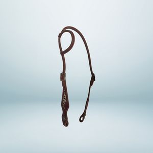 Qualité supérieure ZEN HORSE WORLD OEH-102 : Têtière à une oreille et harnais western en cuir fait main avec ferrures en cuivre sculptées - Product Image 1