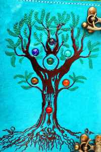 สมุดบันทึกหนังแท้ลายต้นไม้ 7 จักระ สมุดบันทึกปกแข็งแบบบาง ขายส่ง - Product Image 3