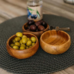 Petits bols à tremper jetables en bois d'acacia, écologiques, faits à la main, pour fêtes, sauce soja/condiments/collations - Product Image 2