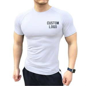 Custom Logo Men's Slim Fit Raglan Sleeve <b>Athletic</b> T-Shirt - Breathable Navy Blue Polyester Sportswear for Gym & Fitness Training - Product Image 5