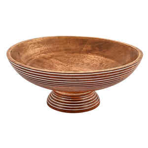 Bol en bois de manguier style primitif, idéal pour offrir, comme organiseur de table, pour la décoration d'événements, pour la décoration de mariage, ou comme corbeille à fruits. - Product Image 1