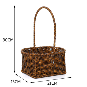 Panier à main en rotin synthétique tressé à la main, série Idyllic, durable et lavable, idéal pour pique-nique et fleurs - Offre Spéciale - Product Image 5