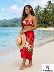 Paréo Sarong en Satin Tissé Premium à Pois, Motif Floral Tropical, Léger, pour l'Été, Fabricant et Fournisseur de Tissus Personnalisés OEM ODM - Product Image 3