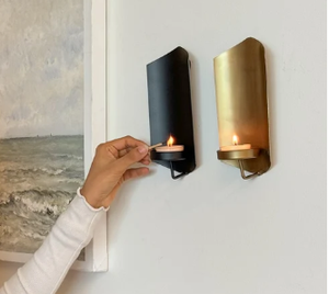 Acube Industries Wall-Mounted Round <b>Lantern</b> Handmade Organic Black and <b>Gold</b> Heat Resistant Christmas Home Decoration - Product Image 2