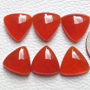 Cabujón con reverso plano de ónix rojo Natural de 10mm, forma de trillón para accesorios de joyería DIY, piedras preciosas sueltas de alta calidad del proveedor - Product Image 2