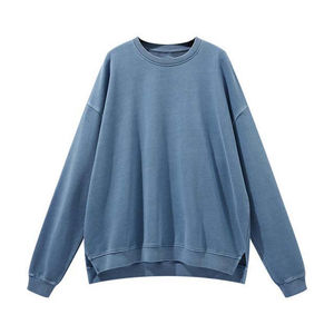 Sweat-shirts grande taille brodés avec logo personnalisé, effet délavé, service OEM/ODM, vêtements d'hiver, sweat-shirts basiques 100% coton - Product Image 4