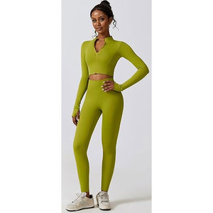 Conjuntos Deportivos Completos para Mujer, Sujetadores Deportivos con Tirantes, Leggings de Cintura Alta, Top Corto y Chaqueta, Ropa Deportiva Perfecta para Fitness - Product Image 3