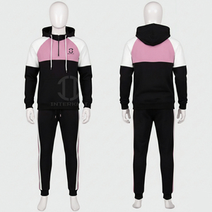 Men Color Blocking Hooded Tracksuit Set Full Sleeve Casual Sweatshirt With Side Pockets Autumn Wear <b>Leisurewear</b> Tracksuits - Product Image 6