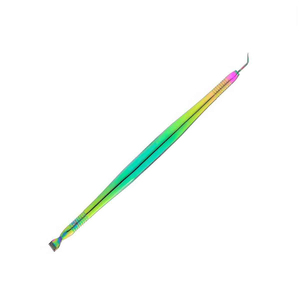 Bâtonnet de séparation et racloir rainuré pour rehaussement de cils, double tête de précision, en acier inoxydable, multicolore, végétalien, pour lamination des cils, vente en gros - Product Image 3