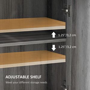 Gray 23.5\"x11.75\"x34.5\" Farmhouse <b>Sideboard</b> Storage Cabinet with Doors and Drawer for <b>Kitchen</b> and Living Room - Product Image 5