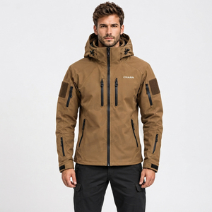 Waterproof Eco-Friendly Windproof Hiking Bomber <b>Jacket</b> <b>Men</b> High Street Breathable Winter Hooded Zipper OEM Custom Brand <b>Long</b> - Product Image 2