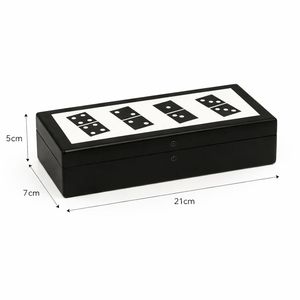 Caja de Dominó de Resina Negra con Puntos Blancos, Diseño Artístico, Decoración para el Hogar, Estuche para Guardar Joyas, Forma Personalizada, Pieza Decorativa para Juegos - Product Image 6