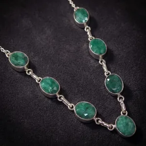 Natural Green Quartz 925 Sterling Silver Necklace Handmade Vintage Ethnic Boho Gemstone Jewelry <b>for</b> Women Wholesale - Product Image 2