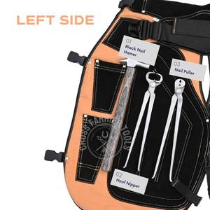 Kit de Herramientas para el Cuidado de Pezuñas de Caballos con Cortaúñas, Extractor de Clavos, Herramienta Curva para Clavos, Detector de Dolor, Martillo de Herrador y Delantal Protector - Product Image 3