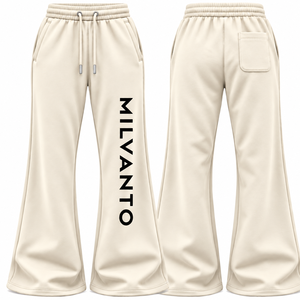 Pantalones Deportivos Unisex Personalizados en Color Crema, de Felpa de Algodón, Estilo Francés, para Hombre y Mujer, Premium, de Pierna Ancha, para Invierno, Estilo Urbano - Product Image 1