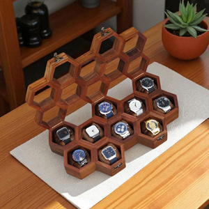 Caja de Presentación de Madera para Relojes de Lujo, Organizador de Exhibición de Relojes de Madera con Cerradura y Llave de AYAANS - Product Image 6