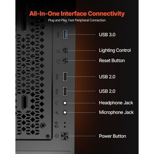 High-Airflow Full-Tower PC Gaming <b>Case</b> 3 X 140mm PWM Fans Cable Management Magnetic Dust Filter <b>Computer</b> <b>Case</b> High Airflow Panel - Product Image 6