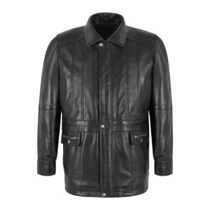 Chaqueta de Invierno para Hombre de Piel de Oveja Napa Premium, con Cuello de Piel Desmontable, Cierres YKK, Múltiples Bolsillos, Forro de Poliéster, Logotipo Personalizado OEM ODM - Product Image 5