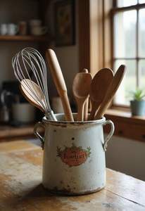 Sophisticated Galvanized Cutlery Holder Elegant Rustic Design <b>Utensil</b> Storage For Modern Homes - Product Image 5