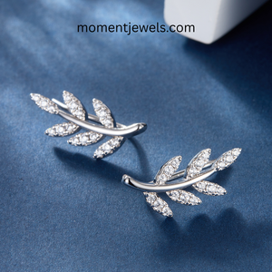 Leaf Shape Rhodium Plated <b>Brooch</b> With Marquise Cut Crystal For Women Wedding Jewelry Accessory - Product Image 3