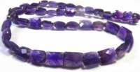 Perles de pierres précieuses naturelles d'améthyste violette de haute qualité, 16'' de long, perles d'améthyste brésilienne facettées, 7-11mm, taille baguette