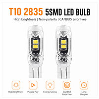 Ampoules LED TCYATO pour éclairage de plaque d'immatriculation de voiture T10 5SMD, ampoule LED de voiture à haute luminosité avec décodage progressif, petite ampoule de positionnement pour voiture