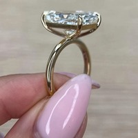 Anillo de Compromiso Solitario con Diamante Cultivado en Laboratorio de Corte Brillante Ovalado de 7 Quilates, Color E, Claridad VVS2, Certificado IGI, Oro Amarillo de 14k para Mujer