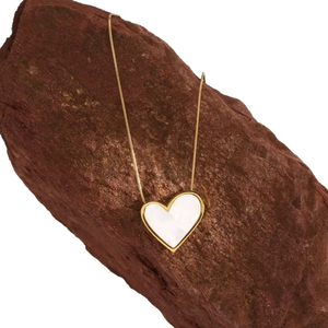 สร้อยคอรูปหัวใจสำหรับผู้หญิง ดีไซน์กันน้ำ ไม่หมอง ด้วยเทคนิคการชุบทองแบบอิเล็กโทรไลต์ หลากสี - Product Image 4