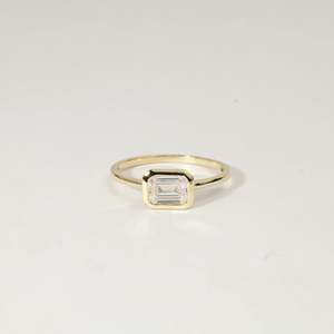 Good Price Lab Grown Diamond Emerald Cut Solitaire Engagement Wedding <b>Ring</b> <b>Plain</b> Band Solid Gold IGI Certified Women's Bridal - Product Image 4