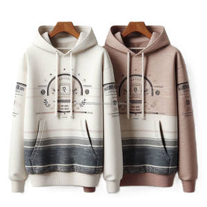 Sudaderas con capucha estampadas para hombre Sudaderas con capucha de algodón de punto de peso pesado con patrones estampados Tie-Dye y adornos en contraste - Product Image 6