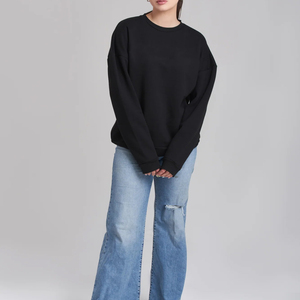 Sweat-shirt à col rond uni de qualité export, grande taille, coupe ample, personnalisable pour femme, 100 % coton molletonné respirant et doublé - Product Image 5